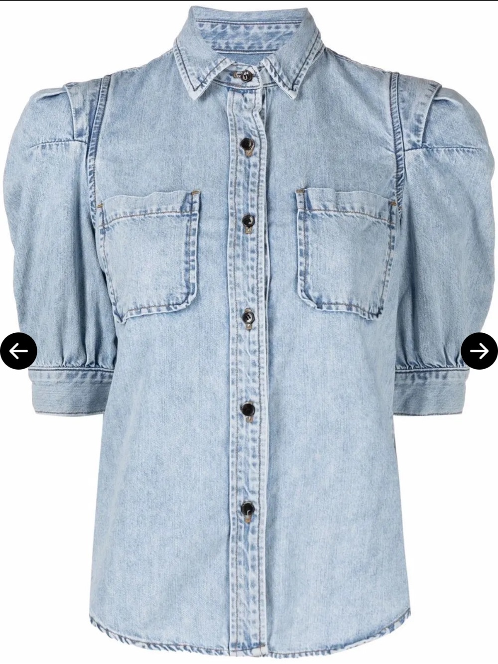 $278 FRAME Puff Sleeve Deni Denim Western Jean Shirt Jacket XS